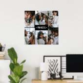 Cat Photo Collage Monogrammed Poster (Thuiskantoor)