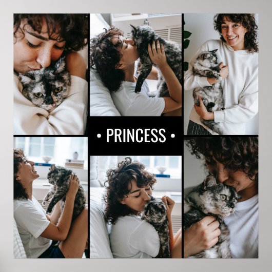 Cat Photo Collage Monogrammed Poster (Voorkant)