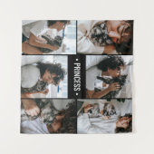 Cat Photo Collage Monogrammed Wandkleed (Voorkant (horizontaal))