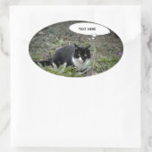 Cat Photo Custom Text Sticker (Tas)