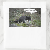 Cat Photo Custom Text Sticker (Tas)