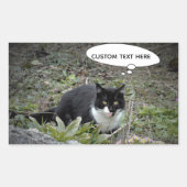 Cat Photo Custom Text Sticker (Voorkant)