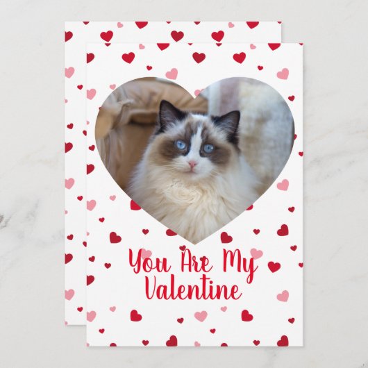 Cat Photo Custom Valentijnsdag Kaart (Voorkant / Achterkant)
