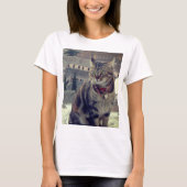 Cat Photo Dames Basic T-shirt, Wit T-shirt (Voorkant)