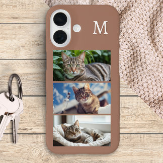 Cat Photo Gallery Pet Lover Aangepast Initiaal iPhone 16 Hoesje