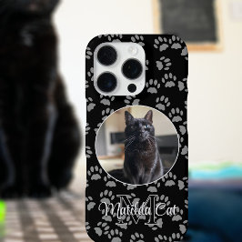 Cat Photo Paw Print Patroon Gepersonaliseerd iPhone 16 Pro Hoesje