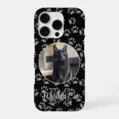Cat Photo Paw Print Patroon Gepersonaliseerd iPhone Hoesje (Achterkant)