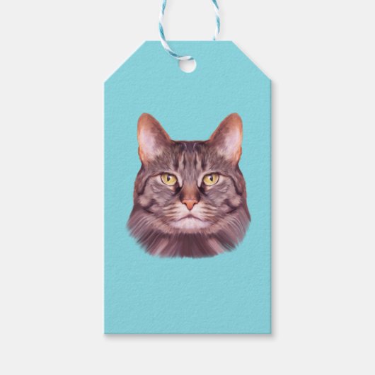 Cat Photo Portrait Cadeaulabel (Voorkant)