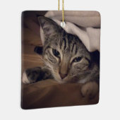 Cat Photo Square Afbeelding Kerstmis Keramisch Ornament (Rechts)