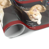 Cat Photo Text, Customize, Happy New Year 20XX,  Cadeaupapier (Rol Hoek)