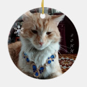 Cat Photo Text, Customize, Happy New Year 20XX,  Keramisch Ornament (Achterkant)