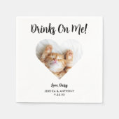 Cat Photo Wedding Cocktail Napkins Servet (Voorkant)