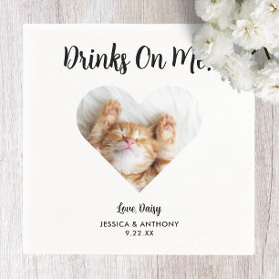 Cat Photo Wedding Cocktail Napkins Servet