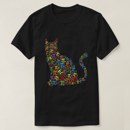  Cat Pi Aantal Symbool Wiskunde Wetenschap Gift Pi T-shirt (Design voorkant)