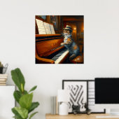 Cat pianist poster (Thuiskantoor)