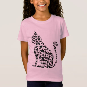 Cat Pictogramillustratie zwart-wit ontwerp T-Sh T-shirt