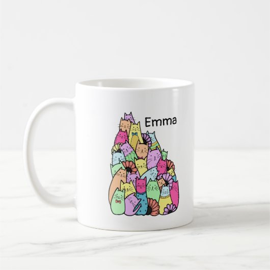 Cat Pile Coffee Cup Koffiemok (Links)