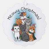 Cat Pile Funny Cartoon Christmas Ornament Kaart (Achterkant)