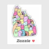 Cat Pile Laptop Sticker (Vel)