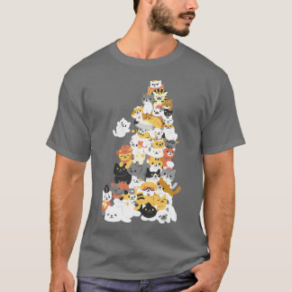 cat pile t-shirt