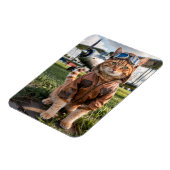 Cat Pilot Foto & Vliegtuig Grappig Luchtvaart Gift Magneet (Linkerzijde)