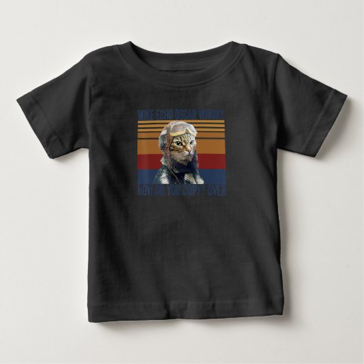 Cat Pilot Mike Echo Oscar Whisky Costume Gift (Voorkant)
