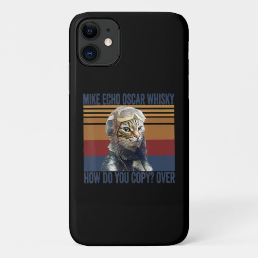 Cat Pilot Mike Echo Oscar Whisky Costume Gift Case-Mate iPhone Case (Achterkant)