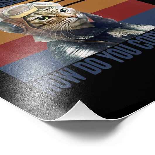 Cat Pilot Mike Echo Oscar Whisky Costume Gift Foto Afdruk (Hoek)