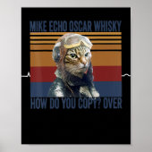 Cat Pilot Mike Echo Oscar Whisky Costume Gift Poster (Voorkant)