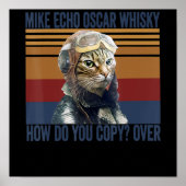 Cat Pilot Mike Echo Oscar Whisky Costume Gift Poster (Voorkant)