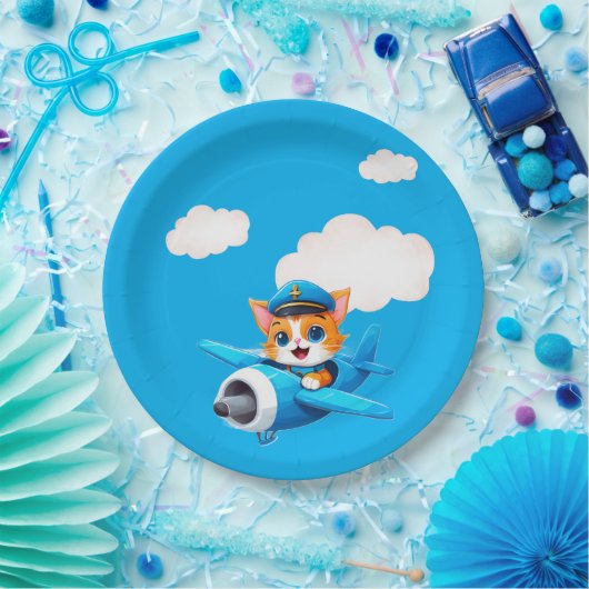 Cat Pilot Papieren Bordje (Feest)