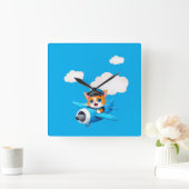 Cat Pilot Vierkante Klok (Huis)