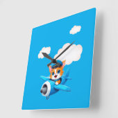 Cat Pilot Vierkante Klok (Hoek)