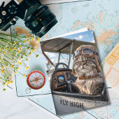Cat Pilot & Vliegtuig, Cool Funny Aviation Verjaar Kaart