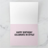CAT PINK CADDY CLASSIC CAR big BIRTHDAY CARDS Kaart (Binnen)