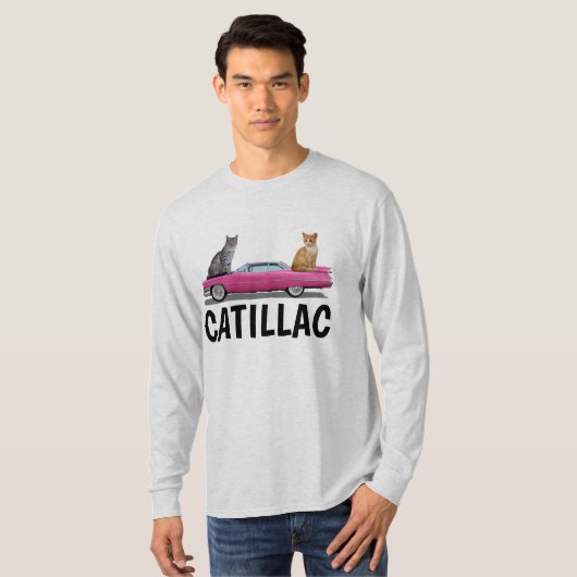 CAT PINK CADDY CLASSIC CAR T-Shirt (Voorkant volledig)