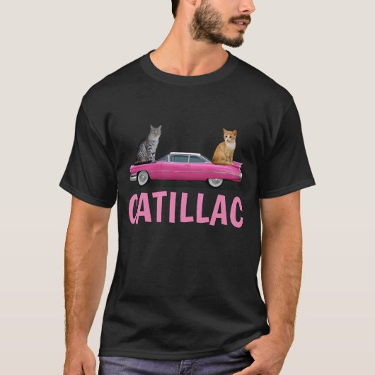 CAT PINK CADDY CLASSIC CAR T-SHIRT (Voorkant)