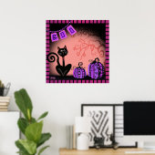 Cat Pink Fun Halloween Inspirivity Classroom Poster (Thuiskantoor)