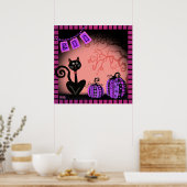 Cat Pink Fun Halloween Inspirivity Classroom Poster (Keuken)