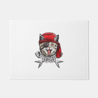 Cat Pirate Boys Mannen Jolly Roger Flag Skull en C Deurmat