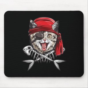 Cat Pirate Boys Mannen Jolly Roger Flag Skull en C Muismat
