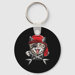 Cat Pirate Boys Mannen Jolly Roger Flag Skull en C Sleutelhanger