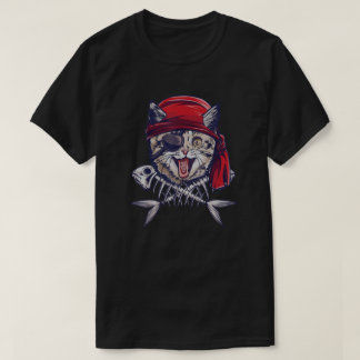 Cat Pirate Funny Cat Pirate Gift Captain Cat T-shirt