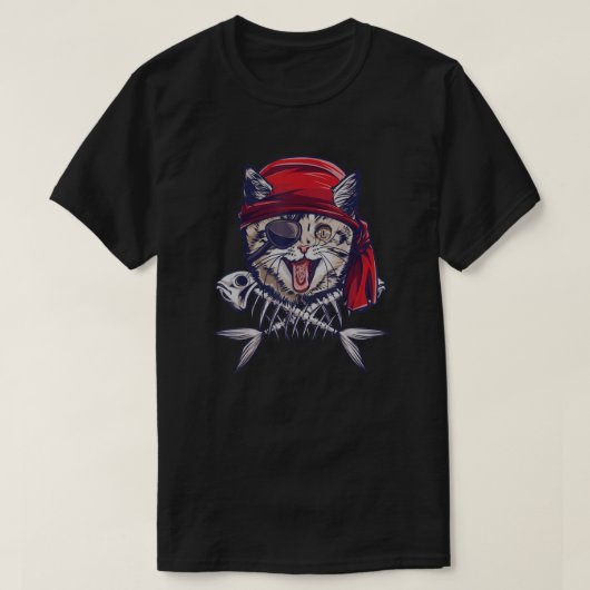 Cat Pirate Funny Cat Pirate Gift Captain Cat T-shirt (Design voorkant)