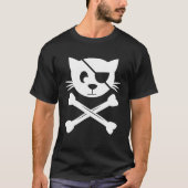 Cat Pirate Jolly Roger Flag Skull en Crossbones T-shirt (Voorkant)
