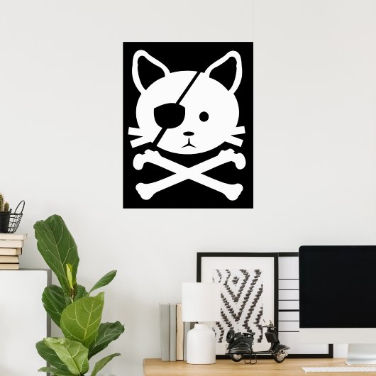 Cat Pirate Poster (Thuiskantoor)