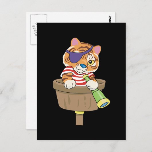 Cat Pirate T-shirts en cadeautjes Briefkaart (Voorkant / Achterkant)