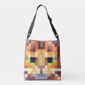 Cat Pixelart, Pixel Art  Crossbody Tas (Achterkant)