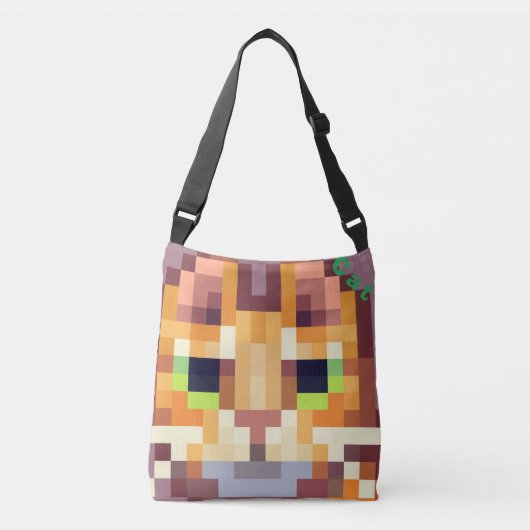 Cat Pixelart, Pixel Art  Crossbody Tas (Voorkant)