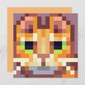 Cat pixelart, Pixel Art  Feestdagenkaart (Voorkant / Achterkant)